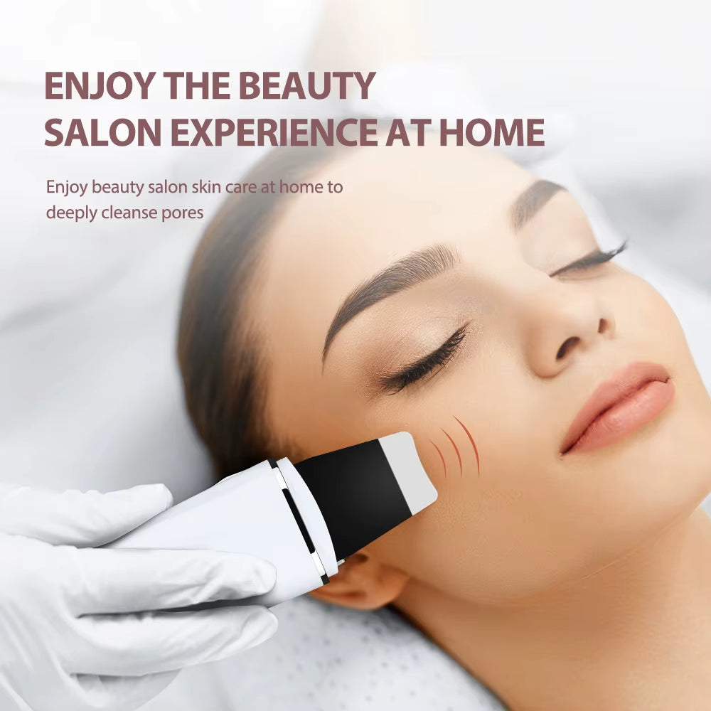 Ultrasonic Skin Scrubber Peeling Shovel EMS Ion Deep Face Cleaning Blackhead Remover Facial Lifting Peeling Shovel Face Massager