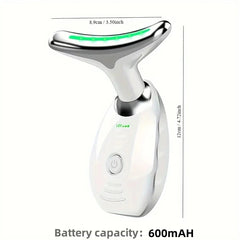 7LED Color Vibrating Neck Device Beauty Gift, Neck and Face Skin Massager, 1 Piece Set Portable Usb Charging, Electric Facial Ma