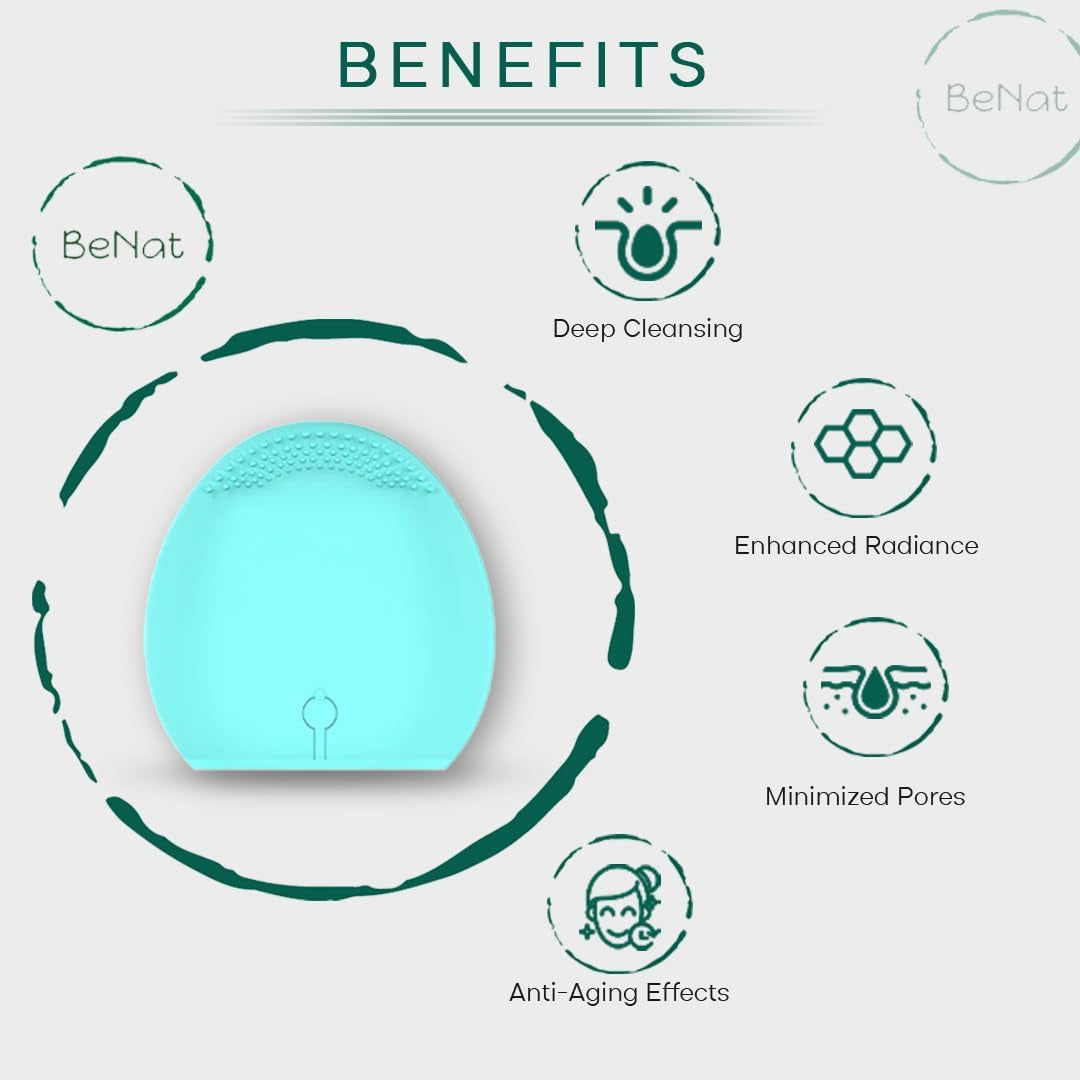 Rechargeable Facial Cleansing Brush. High-Frequency Massaging. Deep Cleansing. Waterproof, Stylish, Portable.