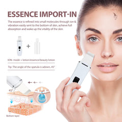 Ultrasonic Skin Scrubber Peeling Shovel EMS Ion Deep Face Cleaning Blackhead Remover Facial Lifting Peeling Shovel Face Massager