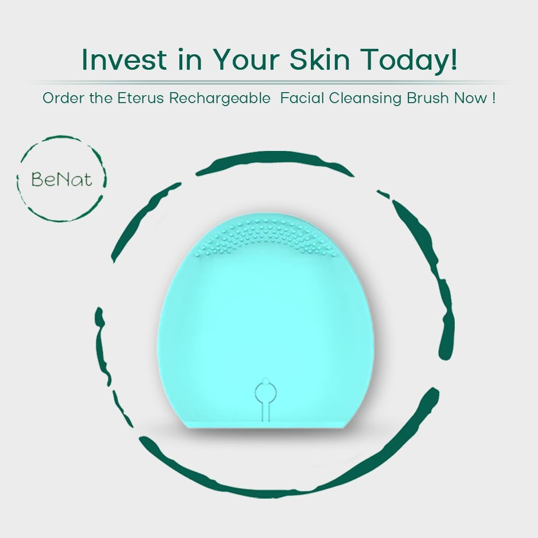 Rechargeable Facial Cleansing Brush. High-Frequency Massaging. Deep Cleansing. Waterproof, Stylish, Portable.