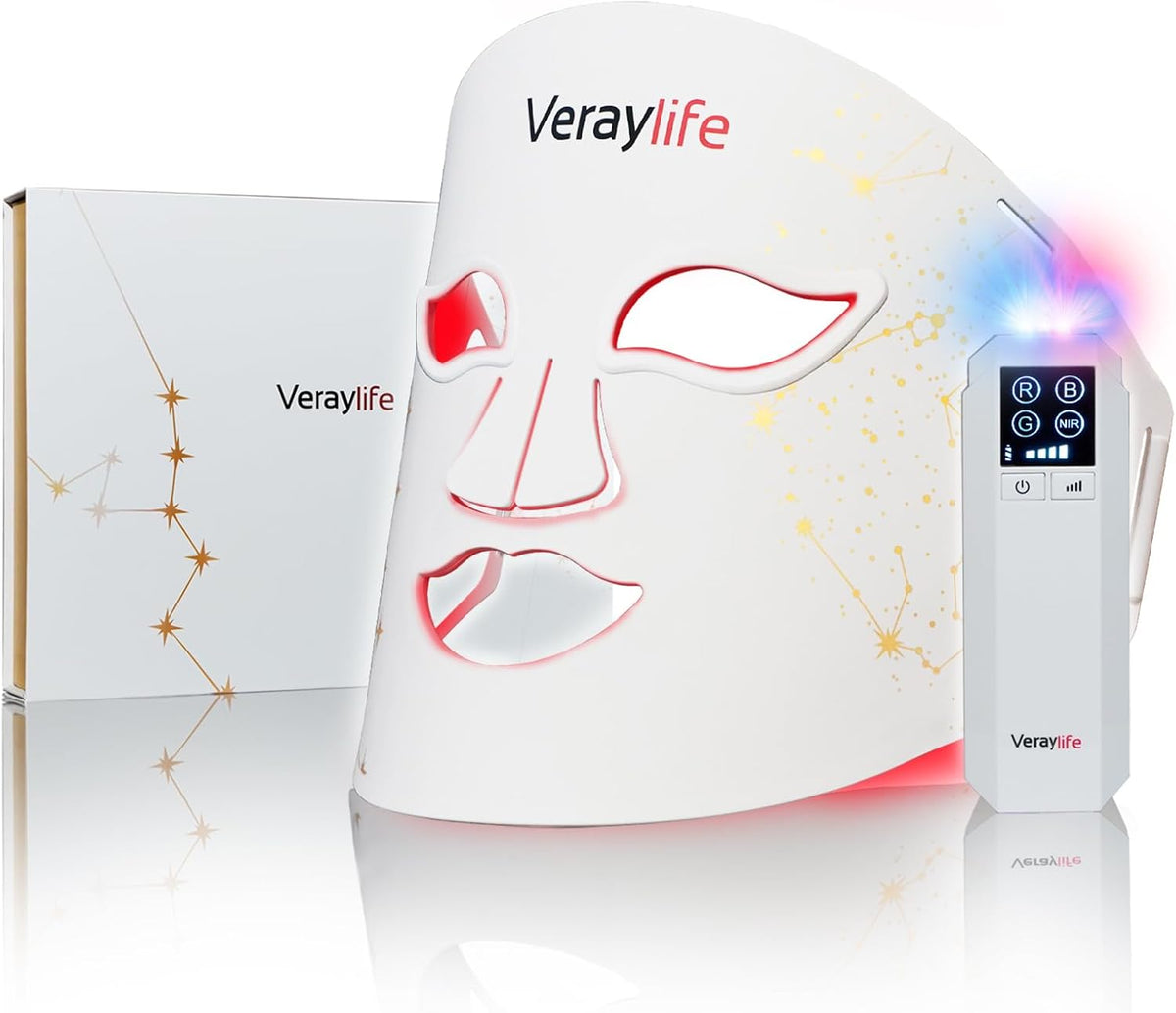 Red Light Therapy Mask for Face, LED Facial Mask, Skin Care Light with near Infrared 850Nm & Adjustable Blue Light, Portable Home Device with 7 Colors & 8 Modes, 432 Beads Pro Leds